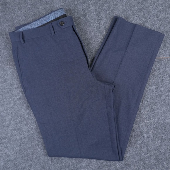 Lauren Ralph Lauren Other - Lauren Ralph Lauren Dress Pants Mens 38x34 Blue‎ Windowpane Check Flat Front